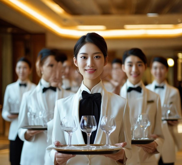 酒店服务员礼仪队伍，守护顾客第一，传递专业精神