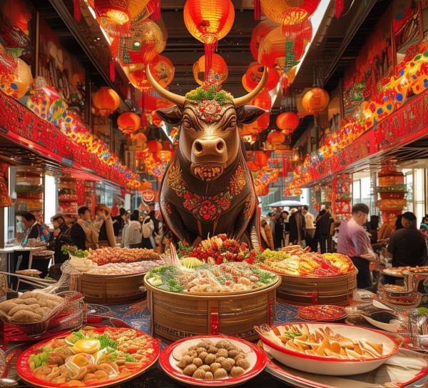 美食节，用黄牛来庆祝酒店的年味